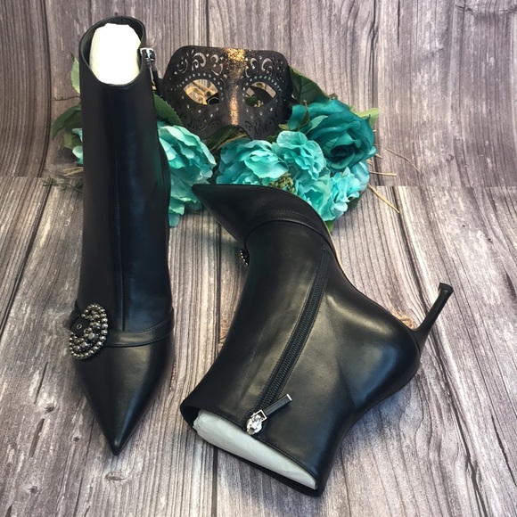 DIOR GANG LOW BLACK LAMBSKIN ANKLE HIGH LEATHER BOOT - Picture 3 of 14